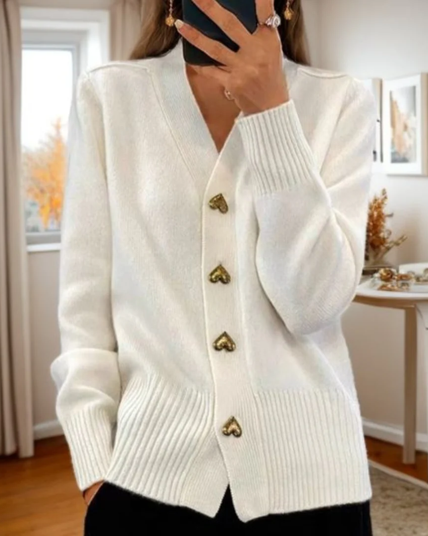 Hayla Chase | Heart Button Cardigan