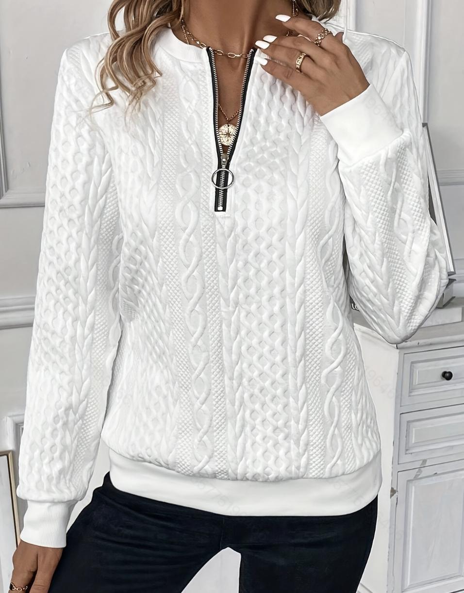 Grace Cable Knit Half-Zip Sweater