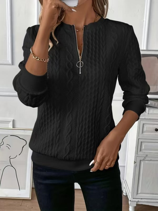 Grace Cable Knit Half-Zip Sweater