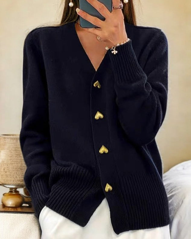 Hayla Chase | Heart Button Cardigan