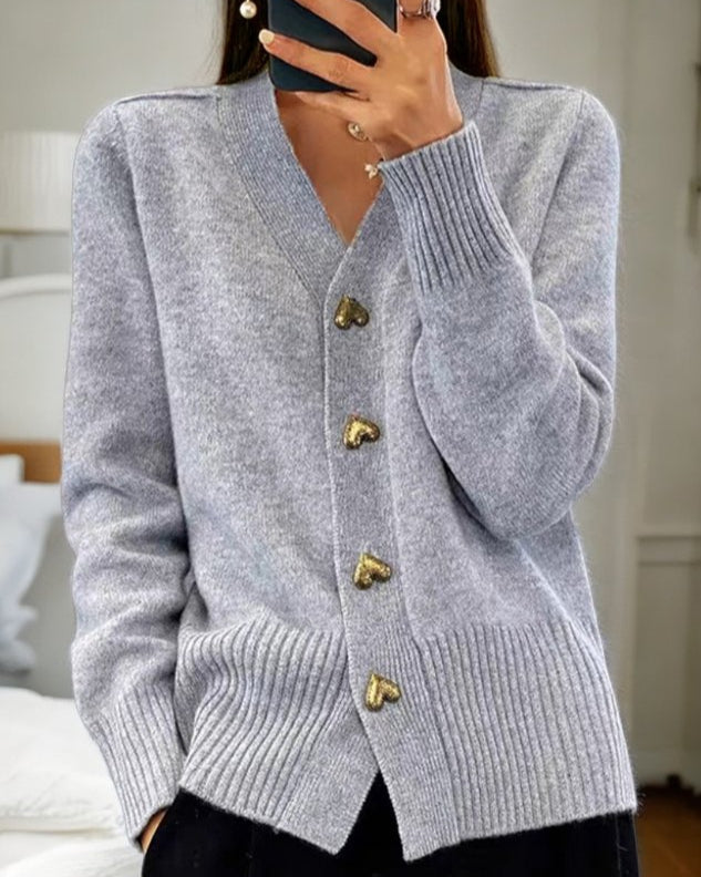 Hayla Chase | Heart Button Cardigan