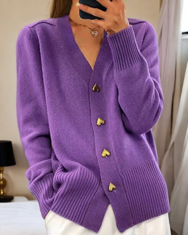 Hayla Chase | Heart Button Cardigan
