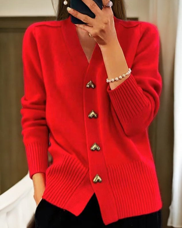 Hayla Chase | Heart Button Cardigan