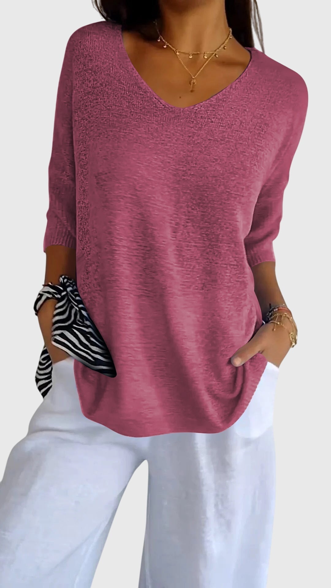 Cassandra™ Elegant V-Neck Top