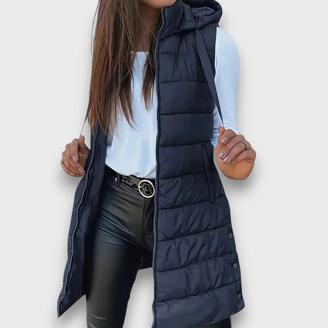 Kaira Casual sleeveless hooded puffer vest