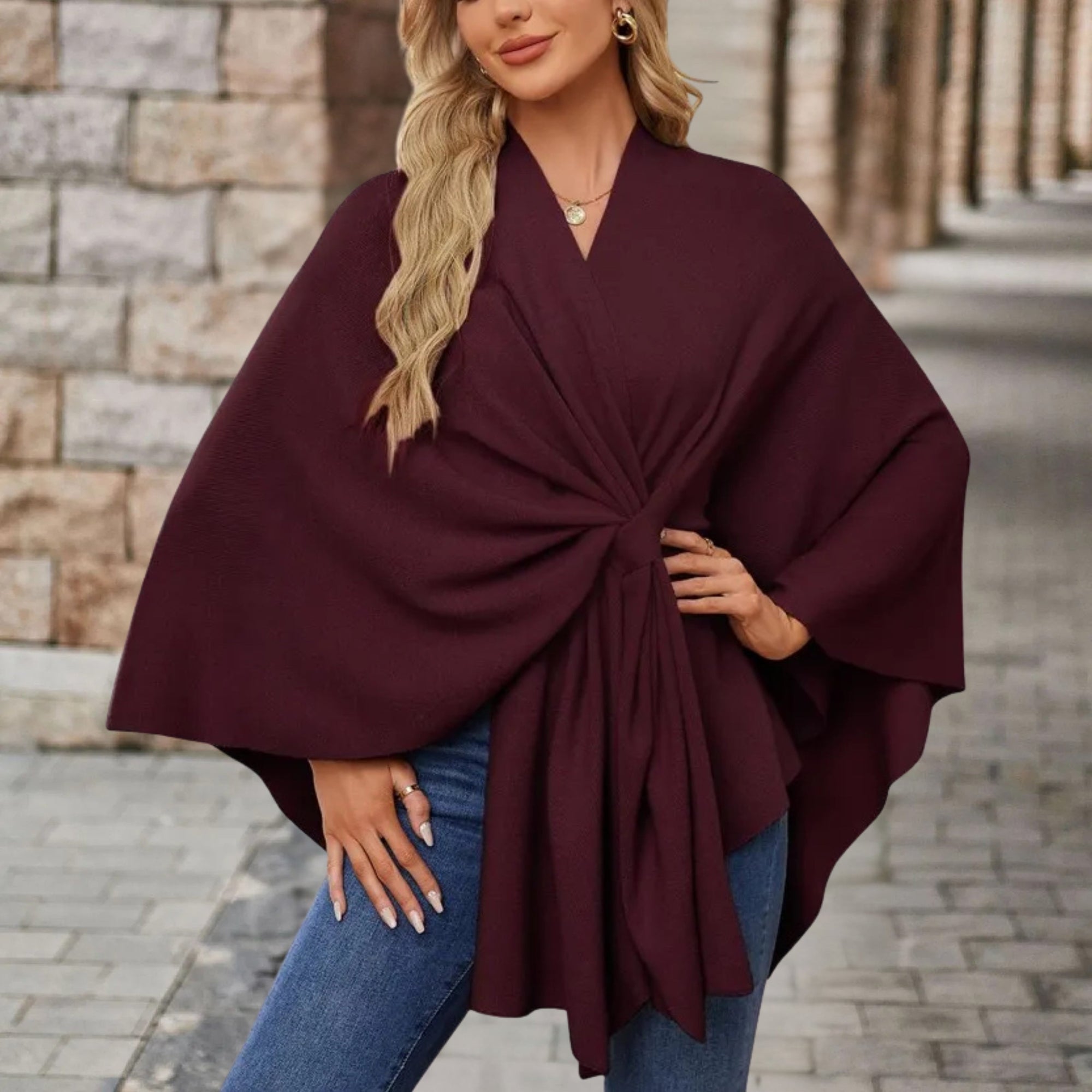 Silei Elegant Poncho Sweater