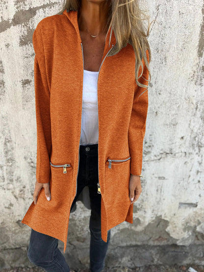 JULIA Long-Sleeve Zip Cardigan