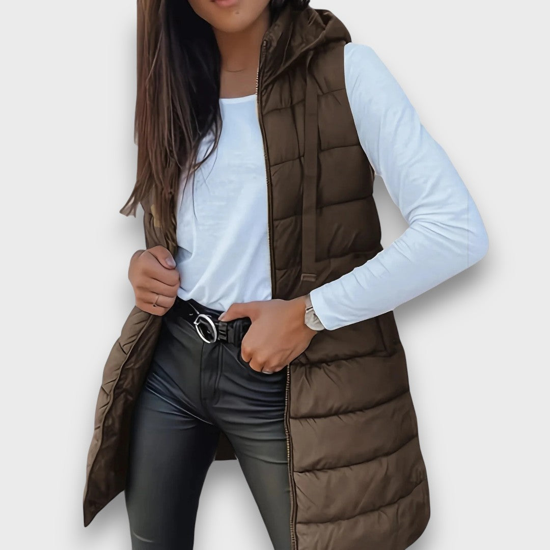 Kaira Casual sleeveless hooded puffer vest