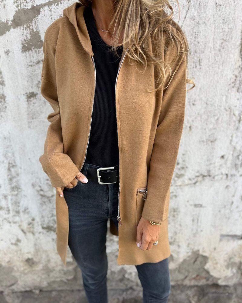 JULIA Long-Sleeve Zip Cardigan