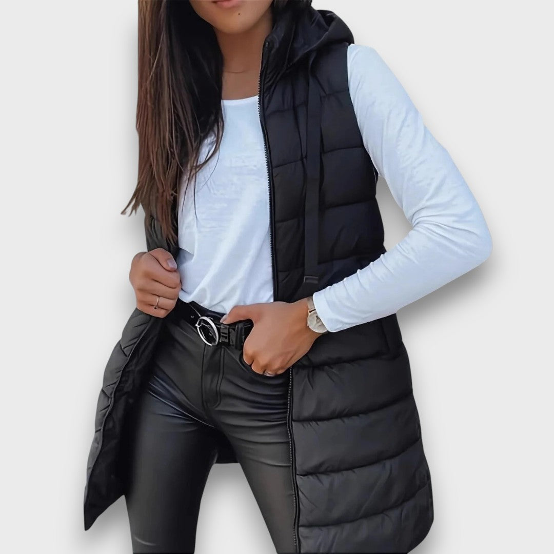 Kaira Casual sleeveless hooded puffer vest