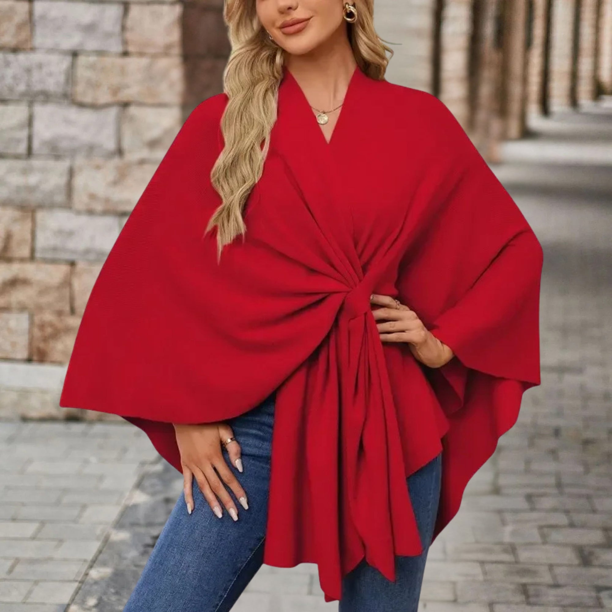Silei Elegant Poncho Sweater