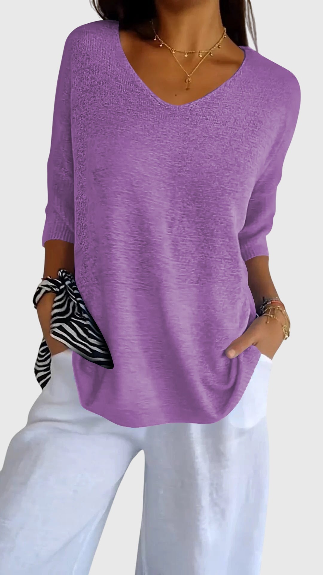 Cassandra™ Elegant V-Neck Top