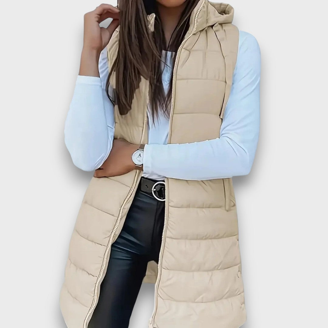 Kaira Casual sleeveless hooded puffer vest