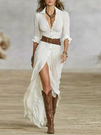 Soléane - Elegant Pleated Dress