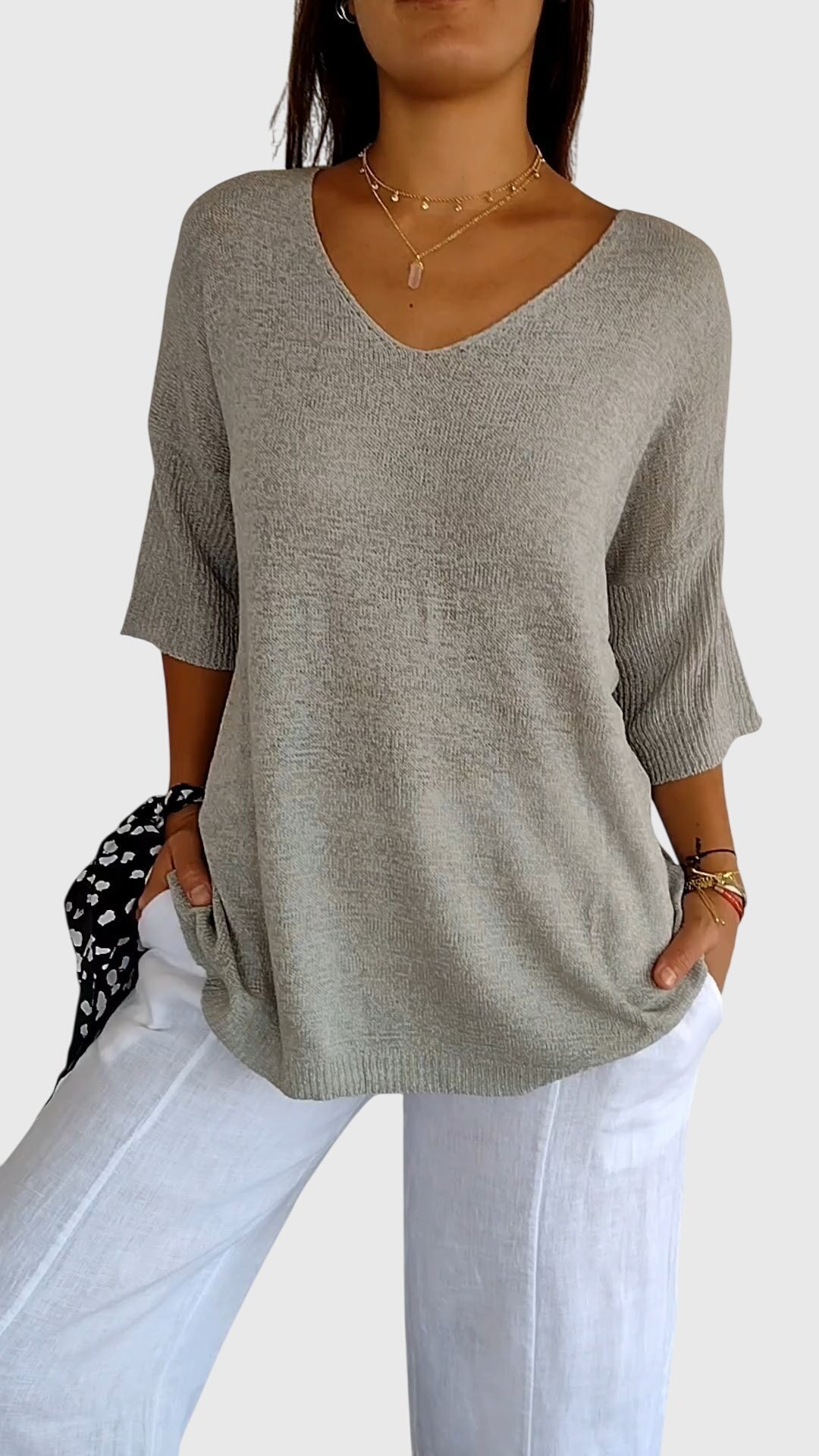 Cassandra™ Elegant V-Neck Top