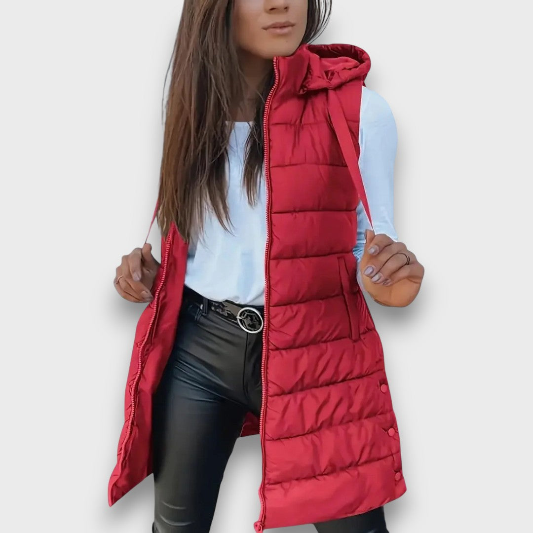 Kaira Casual sleeveless hooded puffer vest