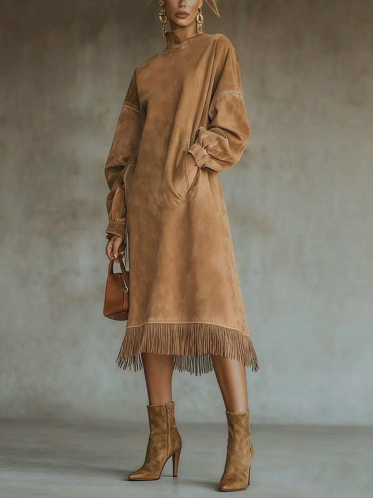 Aurora Suede Fringe Dress