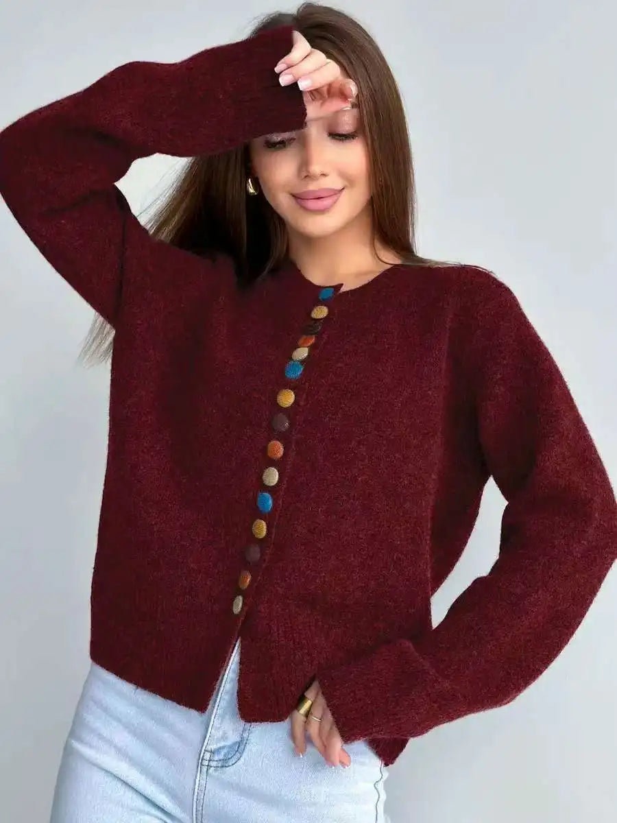 The Noelle Button-Accent Cardigan