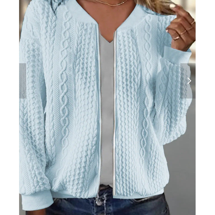 Isabella Cable Zip Cardigan
