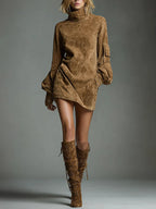 Marlowe Vintage Suede Mini Dress