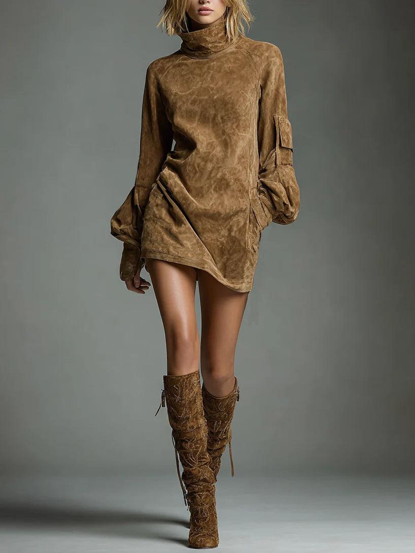 Marlowe Vintage Suede Mini Dress