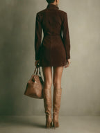 Harper Suede Zip Mini Dress