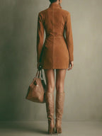 Harper Suede Zip Mini Dress