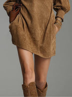 Florence Suede Turtleneck Mini Dress