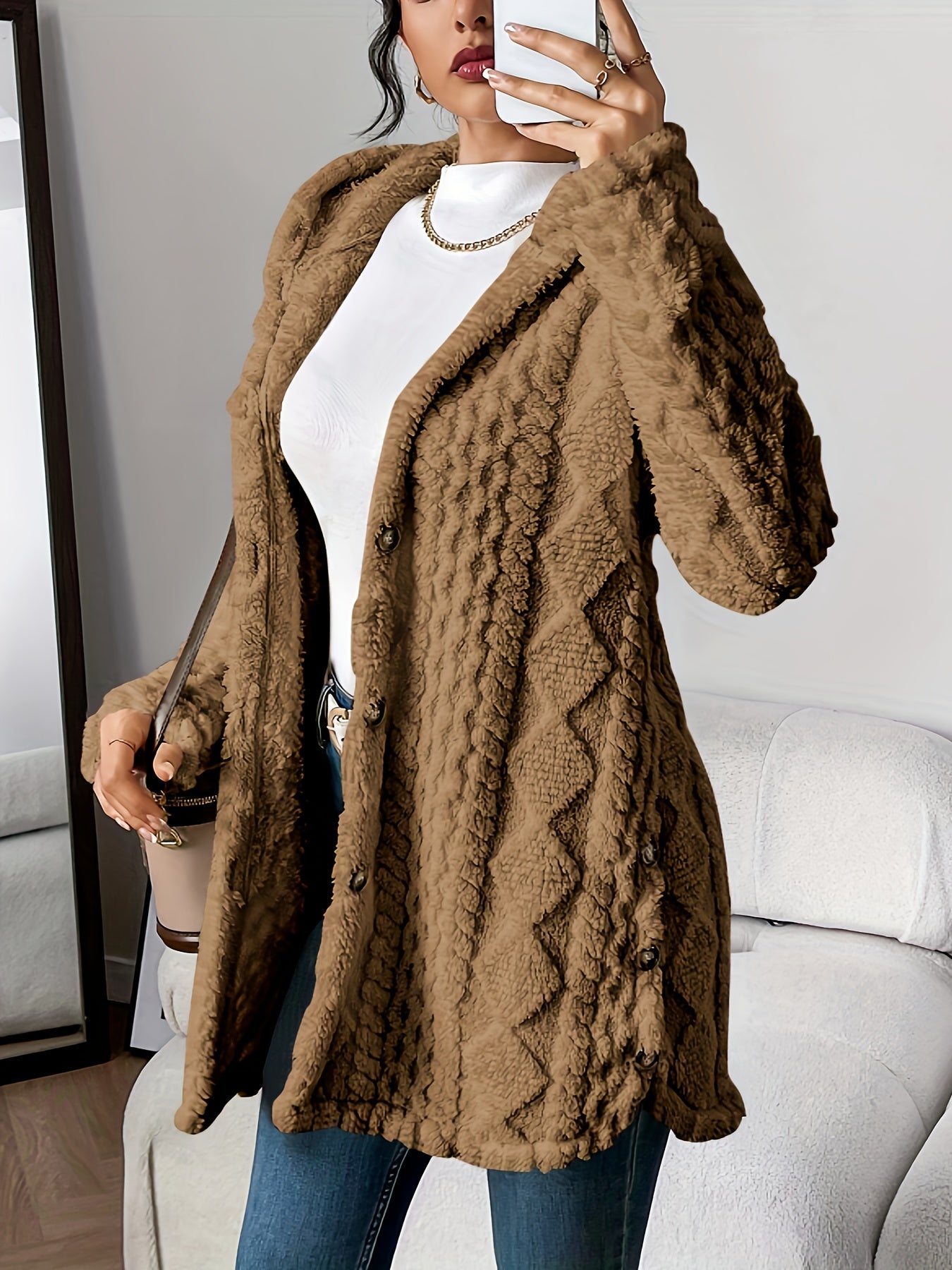 Elise Plush Hooded Cardigan