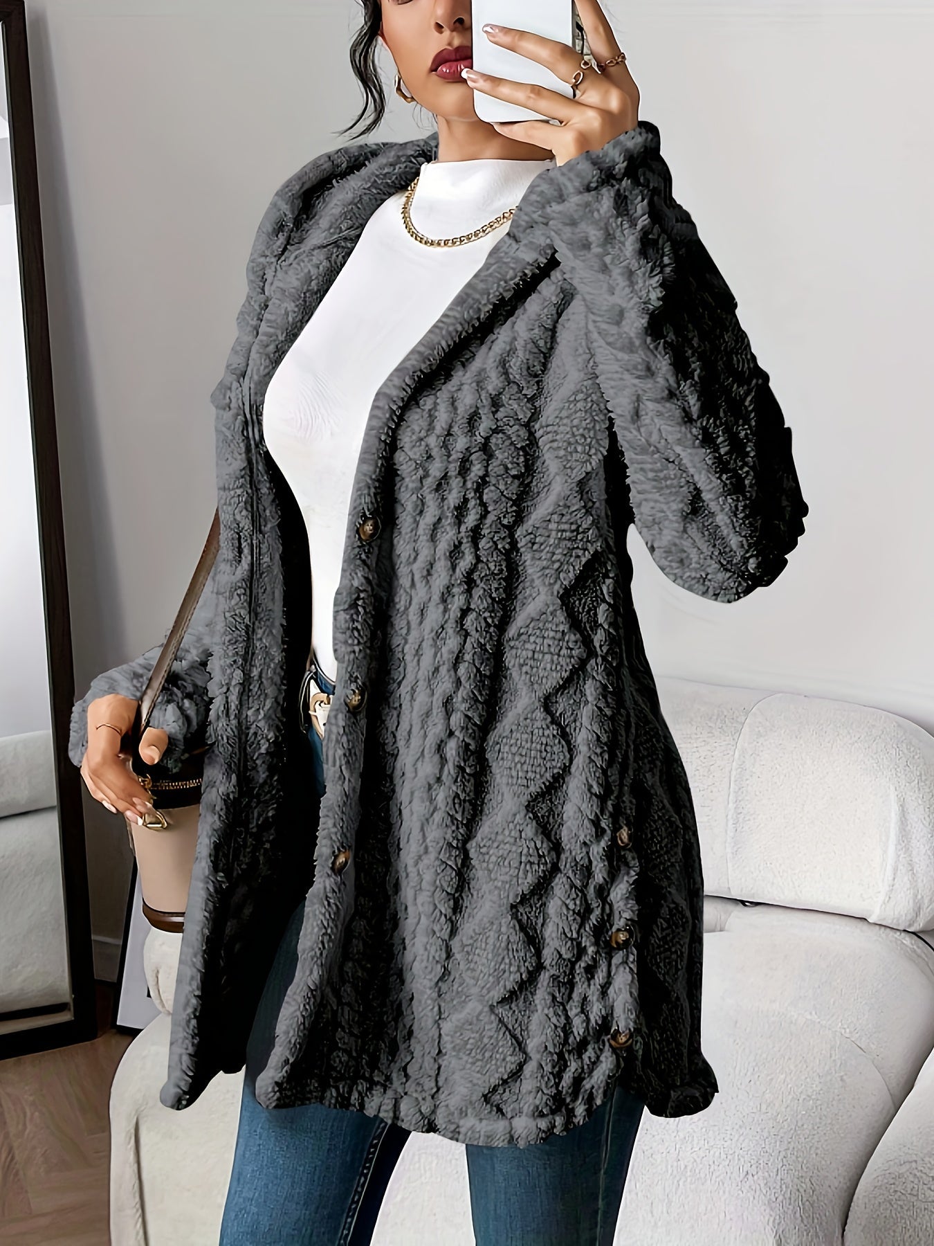 Elise Plush Hooded Cardigan