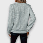 Solena Cable-Knit Zip Front Sweater