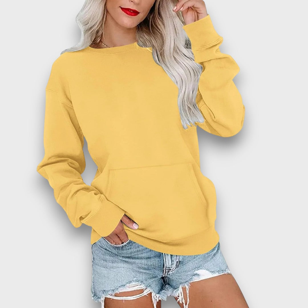Miselle Oversized Crewneck Pocket Sweatshirt