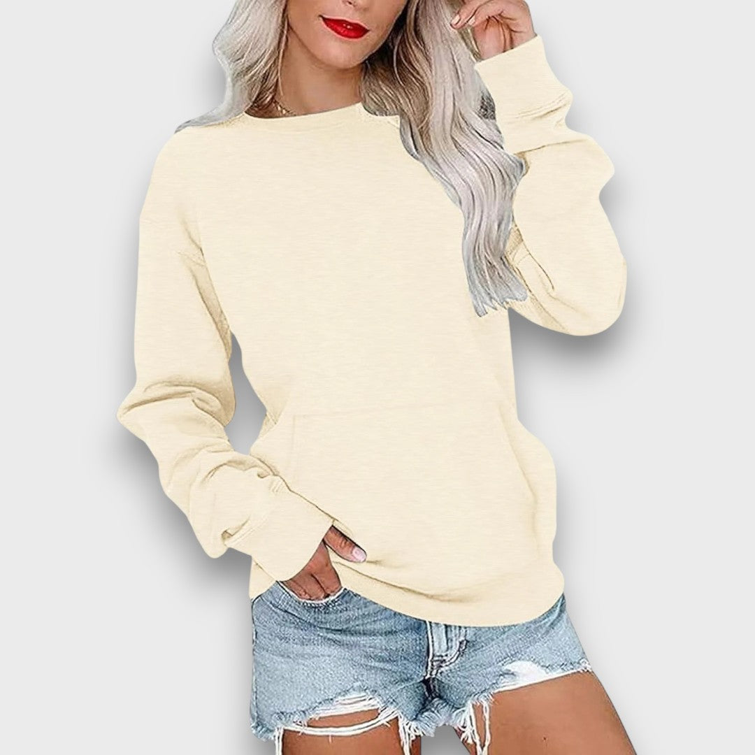 Miselle Oversized Crewneck Pocket Sweatshirt
