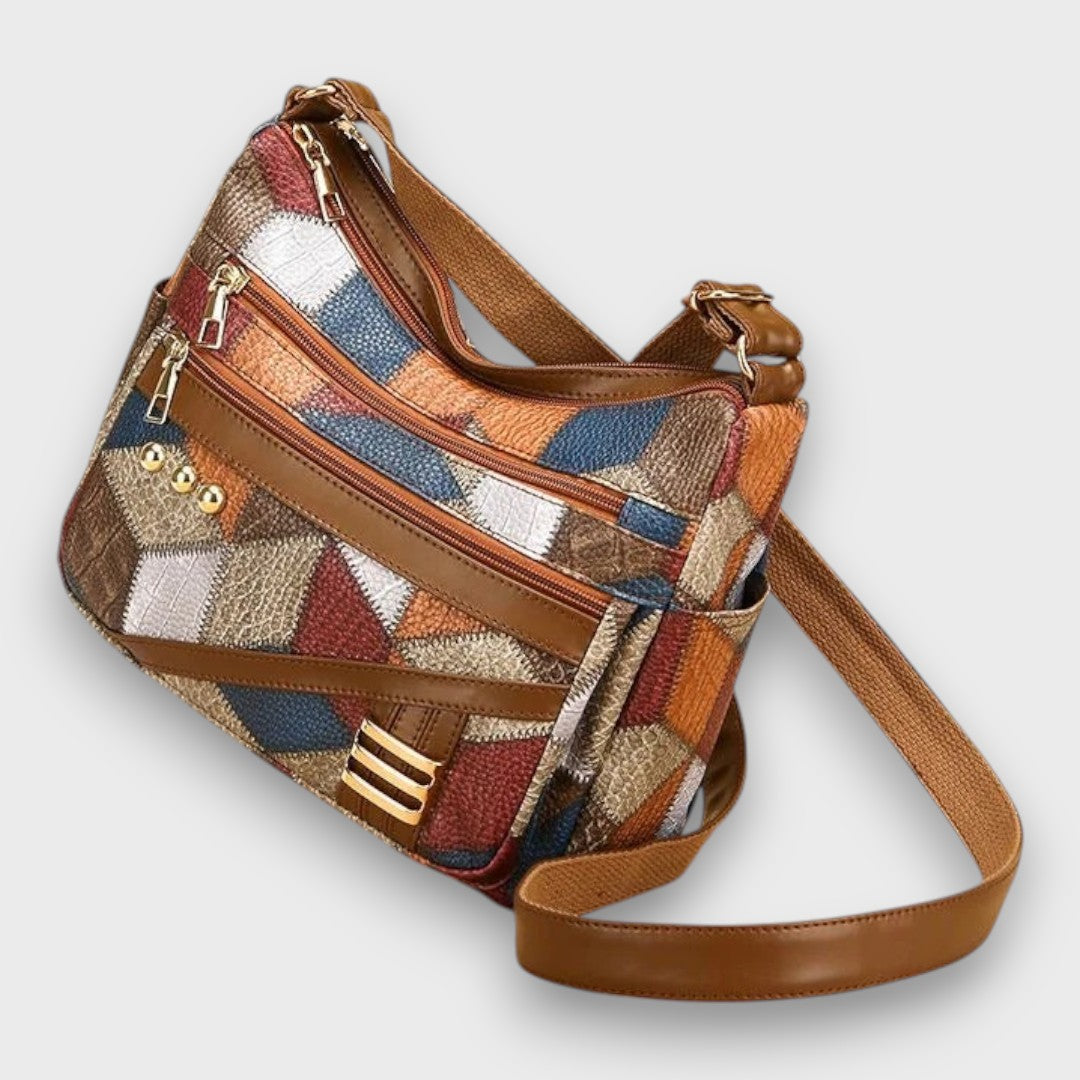 Miresta Patchwork Leather Shoulder Bag