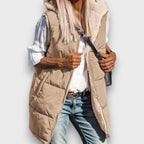 Marla Reversible fleece-lined hooded vest